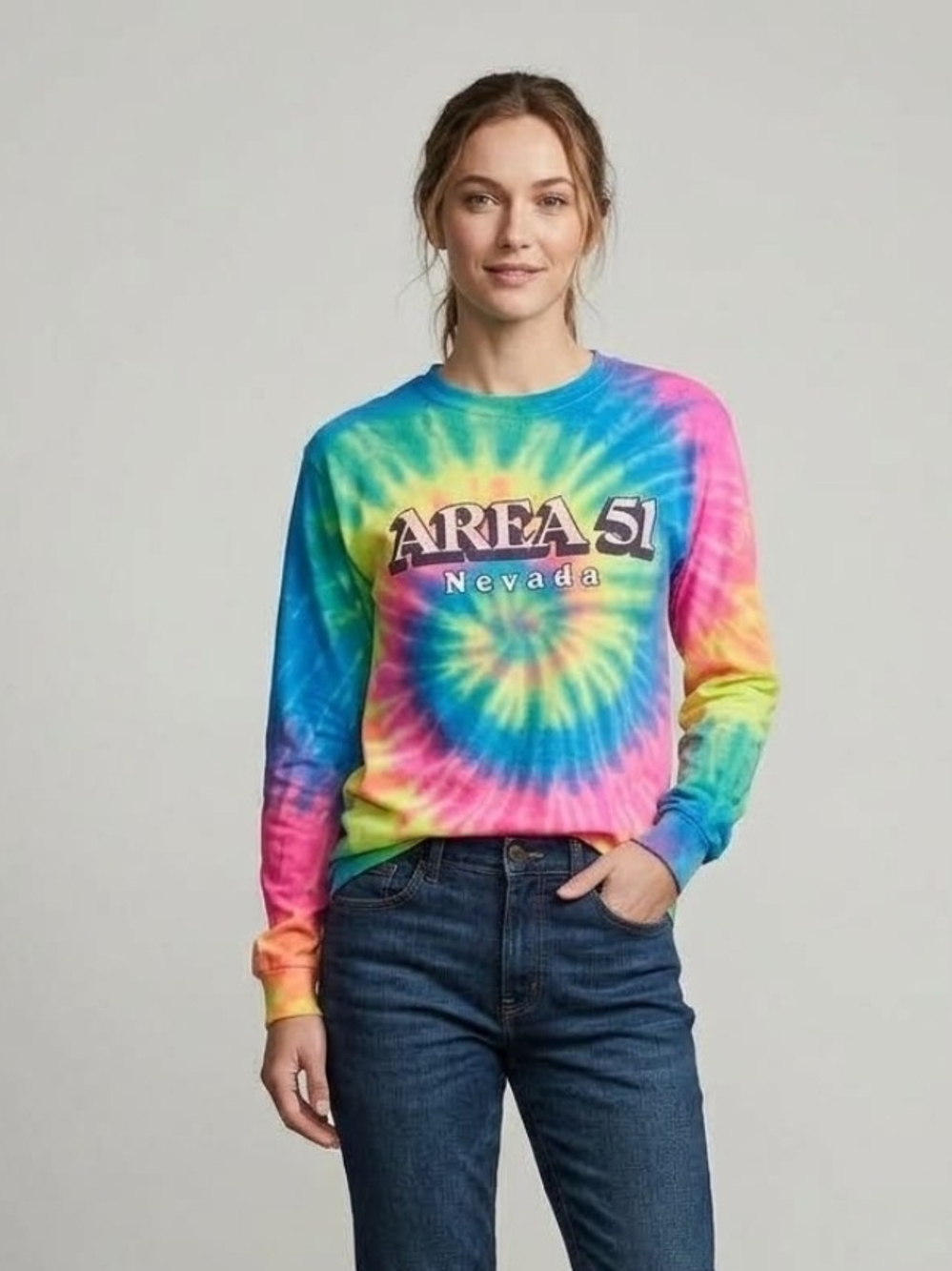 AREA 51 Nevada Tie-Dye Long Sleeve Tee - Multicolor